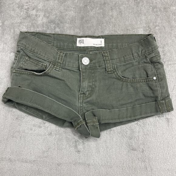 RSQ Malibu Short Women’s Size 1 DENIM JEAN SHORTS Green - Picture 1 of 5